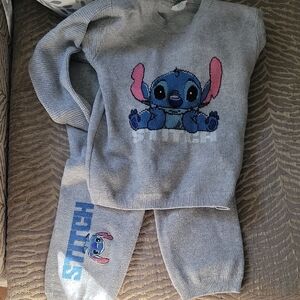 Gray Stitch Sweater and Pants Set